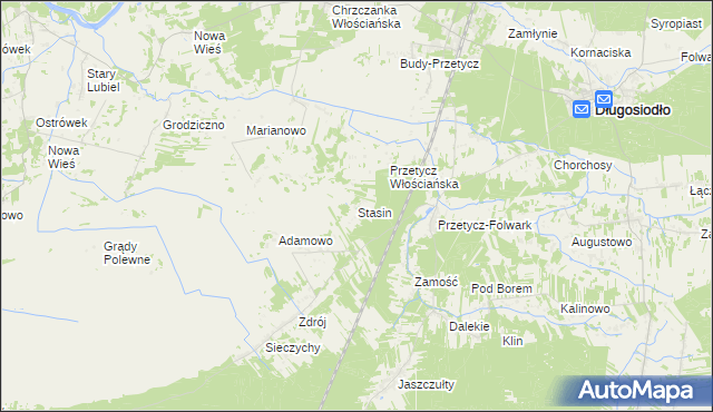 mapa Stasin gmina Długosiodło, Stasin gmina Długosiodło na mapie Targeo