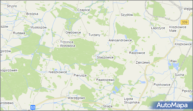 mapa Staszowice, Staszowice na mapie Targeo