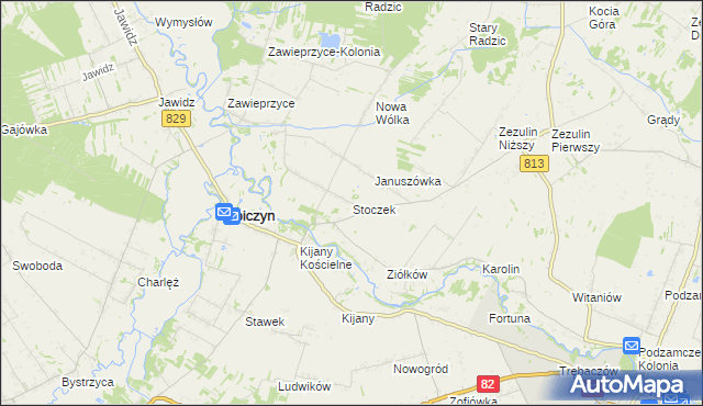 mapa Stoczek gmina Spiczyn, Stoczek gmina Spiczyn na mapie Targeo