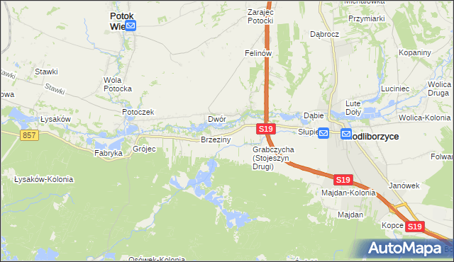 mapa Stojeszyn Drugi, Stojeszyn Drugi na mapie Targeo