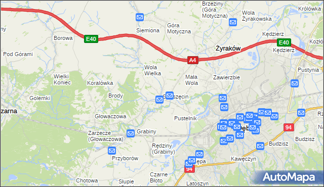 mapa Straszęcin, Straszęcin na mapie Targeo