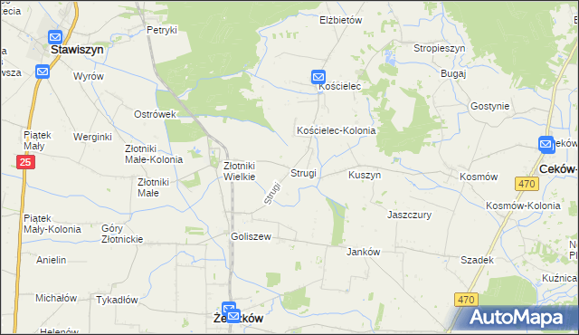 mapa Strugi gmina Żelazków, Strugi gmina Żelazków na mapie Targeo