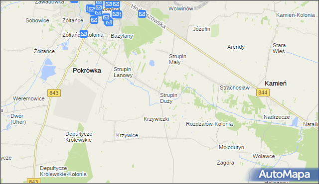 mapa Strupin Duży, Strupin Duży na mapie Targeo