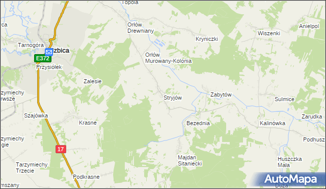 mapa Stryjów, Stryjów na mapie Targeo