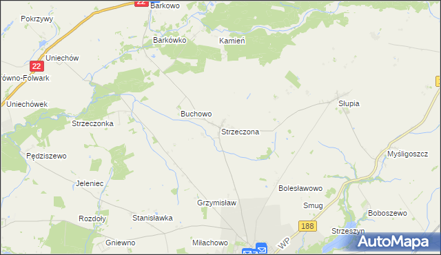 mapa Strzeczona, Strzeczona na mapie Targeo