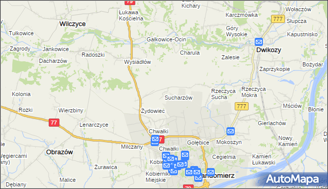 mapa Sucharzów, Sucharzów na mapie Targeo