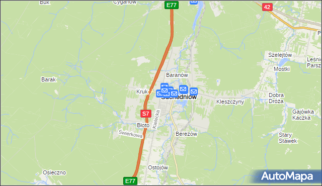 mapa Suchedniów, Suchedniów na mapie Targeo