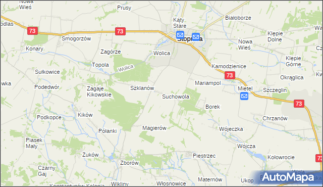 mapa Suchowola gmina Stopnica, Suchowola gmina Stopnica na mapie Targeo