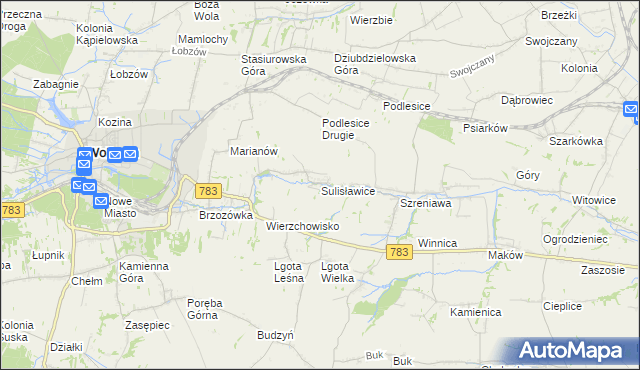 mapa Sulisławice gmina Wolbrom, Sulisławice gmina Wolbrom na mapie Targeo