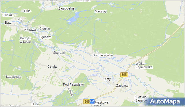 mapa Surmaczówka, Surmaczówka na mapie Targeo