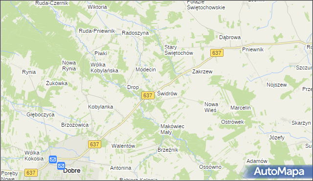 mapa Świdrów, Świdrów na mapie Targeo