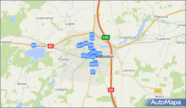 mapa Świebodzin, Świebodzin na mapie Targeo