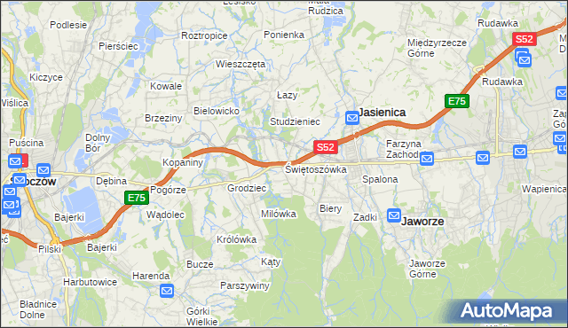 mapa Świętoszówka, Świętoszówka na mapie Targeo