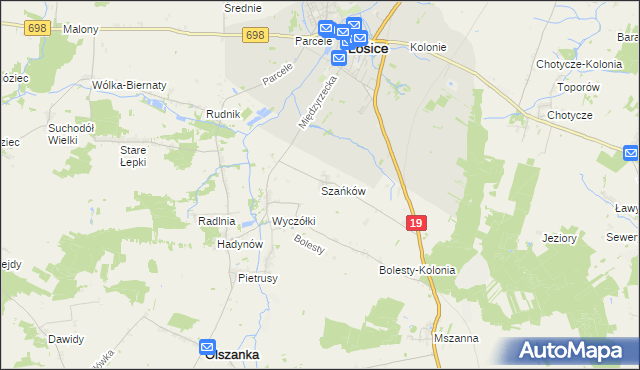 mapa Szańków, Szańków na mapie Targeo