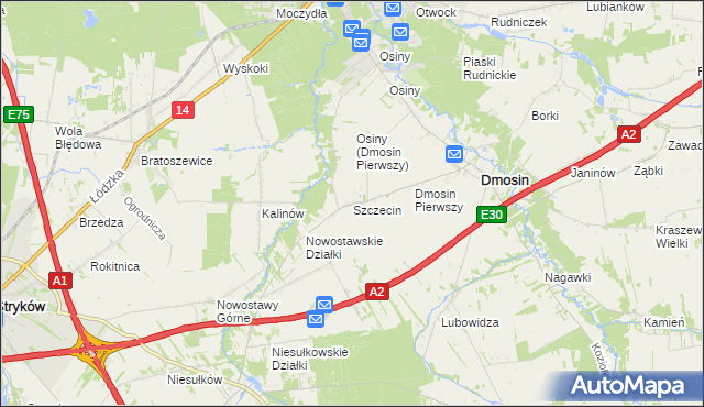 mapa Szczecin gmina Dmosin, Szczecin gmina Dmosin na mapie Targeo