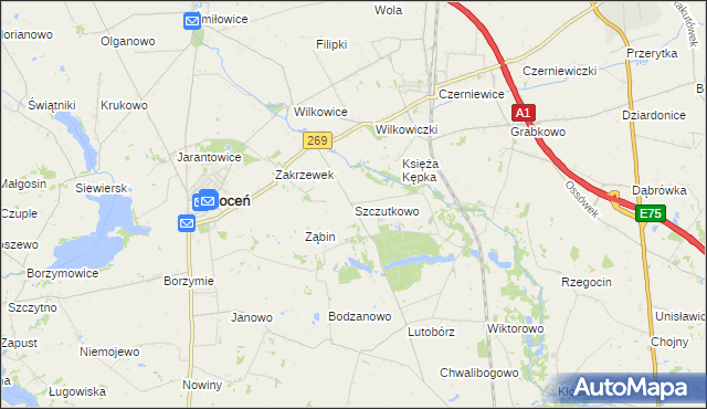 mapa Szczutkowo, Szczutkowo na mapie Targeo