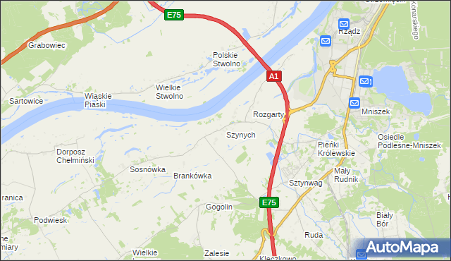 mapa Szynych, Szynych na mapie Targeo