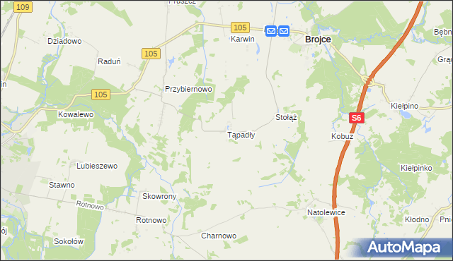 mapa Tąpadły, Tąpadły na mapie Targeo