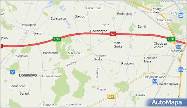 mapa Targowa Górka, Targowa Górka na mapie Targeo