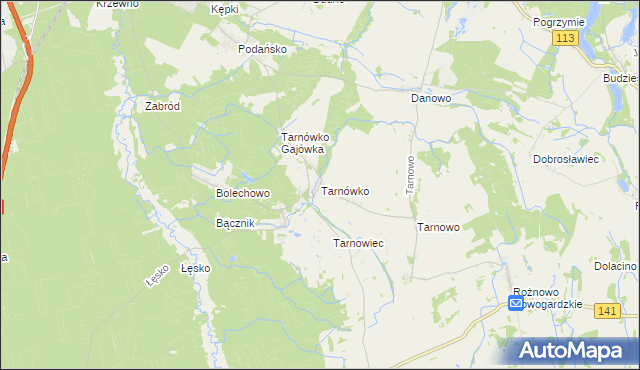 mapa Tarnówko gmina Goleniów, Tarnówko gmina Goleniów na mapie Targeo
