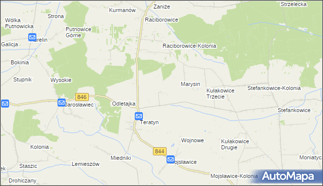 mapa Teratyn-Kolonia, Teratyn-Kolonia na mapie Targeo