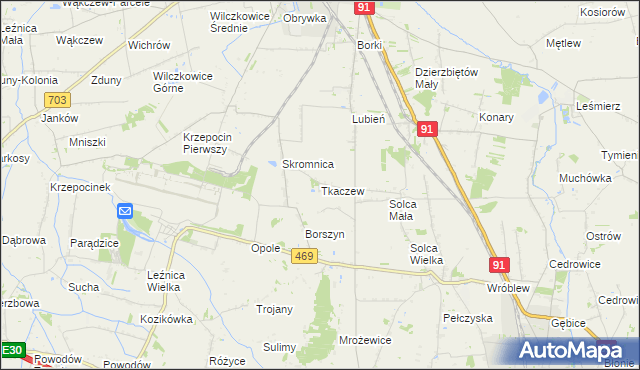 mapa Tkaczew, Tkaczew na mapie Targeo