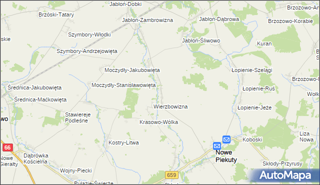 mapa Tłoczewo, Tłoczewo na mapie Targeo