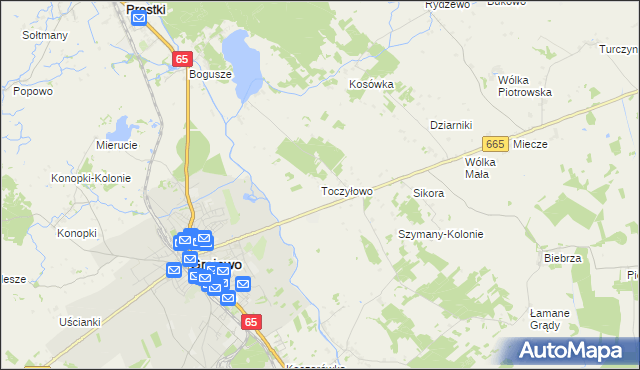 mapa Toczyłowo, Toczyłowo na mapie Targeo