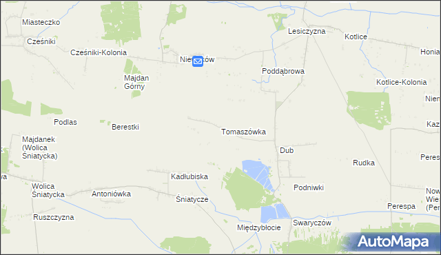 mapa Tomaszówka gmina Komarów-Osada, Tomaszówka gmina Komarów-Osada na mapie Targeo