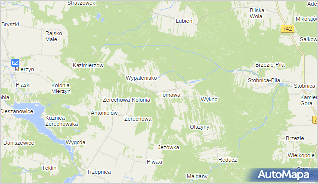 mapa Tomawa, Tomawa na mapie Targeo