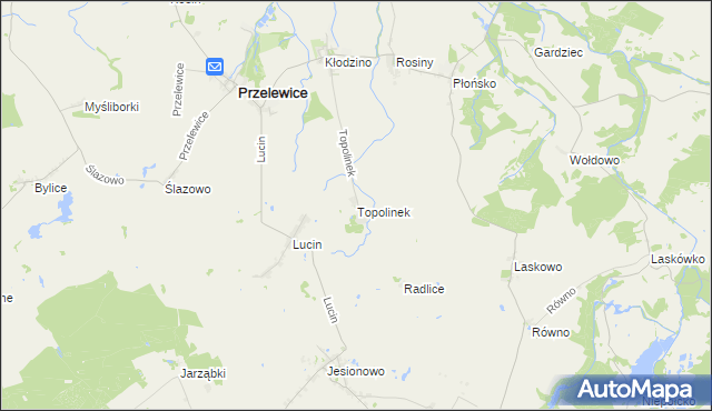 mapa Topolinek gmina Przelewice, Topolinek gmina Przelewice na mapie Targeo