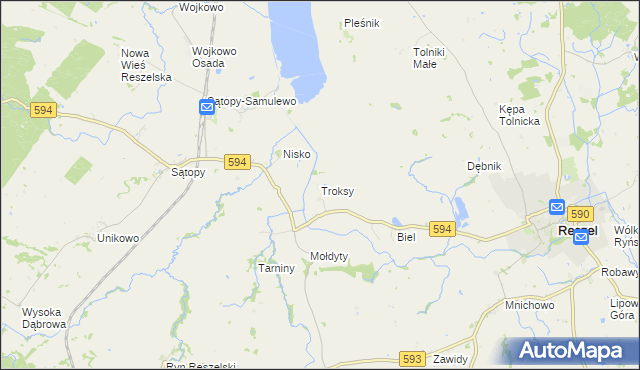 mapa Troksy, Troksy na mapie Targeo