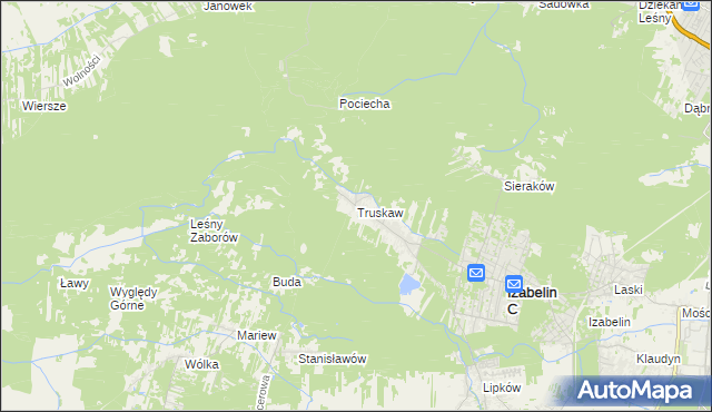 mapa Truskaw, Truskaw na mapie Targeo