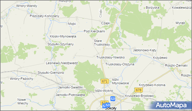 mapa Truskolasy-Niwisko, Truskolasy-Niwisko na mapie Targeo