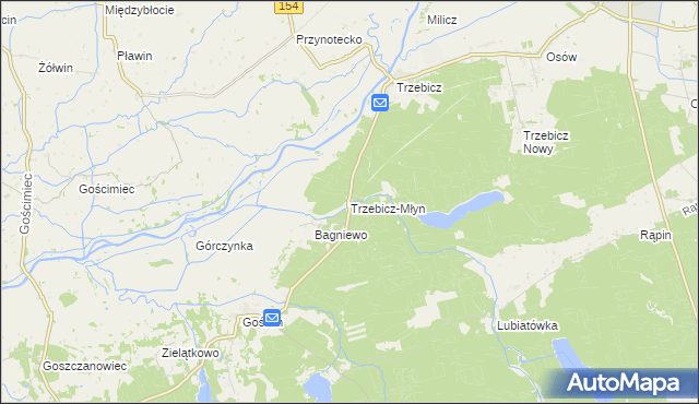 mapa Trzebicz-Młyn, Trzebicz-Młyn na mapie Targeo