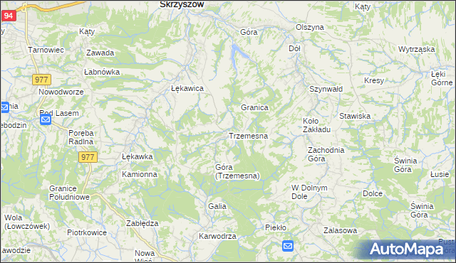 mapa Trzemesna, Trzemesna na mapie Targeo