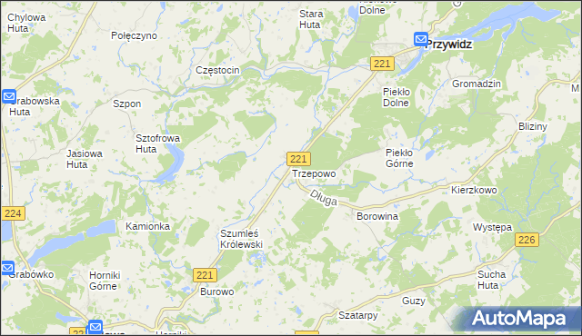 mapa Trzepowo gmina Przywidz, Trzepowo gmina Przywidz na mapie Targeo