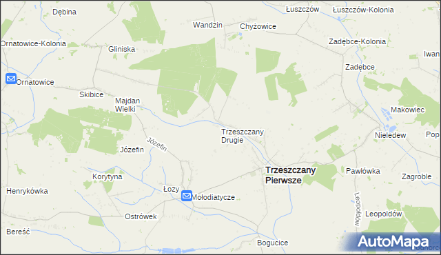 mapa Trzeszczany Drugie, Trzeszczany Drugie na mapie Targeo