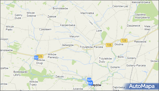 mapa Trzylatków-Parcela, Trzylatków-Parcela na mapie Targeo