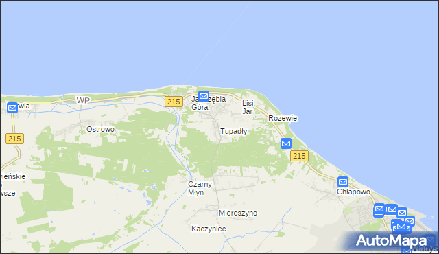 mapa Tupadły gmina Władysławowo, Tupadły gmina Władysławowo na mapie Targeo