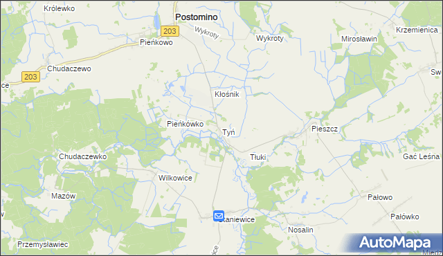 mapa Tyń, Tyń na mapie Targeo