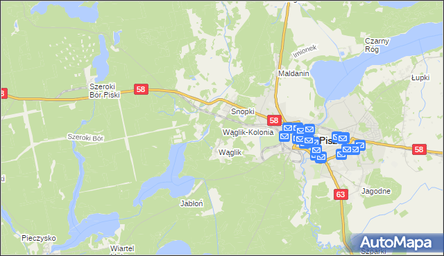 mapa Wąglik-Kolonia, Wąglik-Kolonia na mapie Targeo