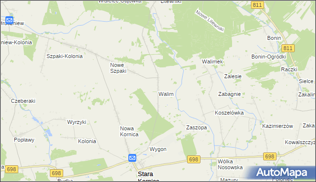 mapa Walim gmina Stara Kornica, Walim gmina Stara Kornica na mapie Targeo