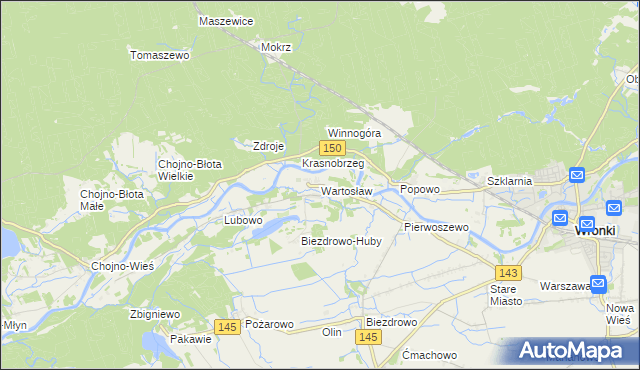 mapa Wartosław, Wartosław na mapie Targeo