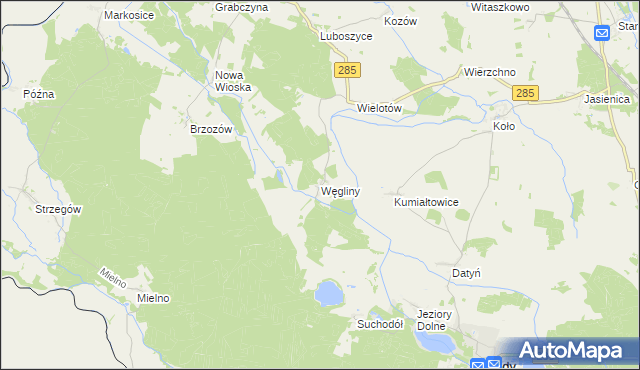 mapa Węgliny, Węgliny na mapie Targeo