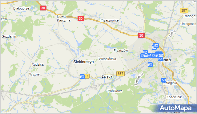 mapa Wesołówka gmina Siekierczyn, Wesołówka gmina Siekierczyn na mapie Targeo