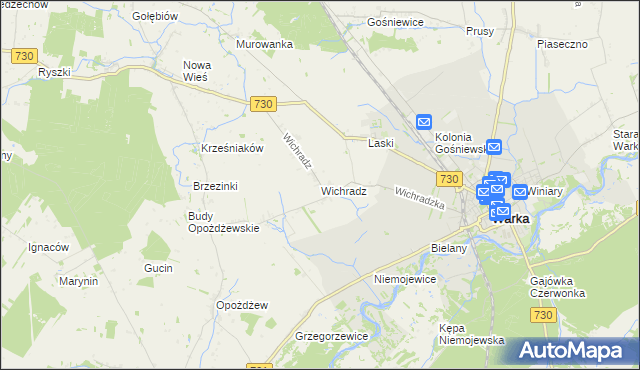 mapa Wichradz, Wichradz na mapie Targeo