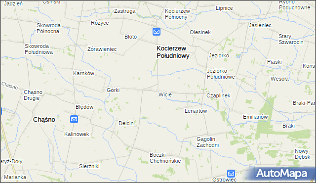 mapa Wicie gmina Kocierzew Południowy, Wicie gmina Kocierzew Południowy na mapie Targeo