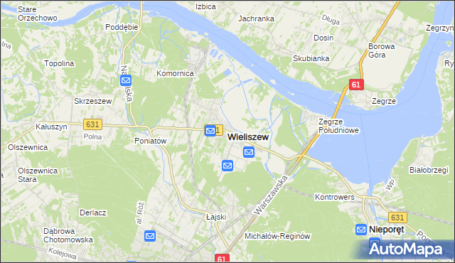 mapa Wieliszew, Wieliszew na mapie Targeo