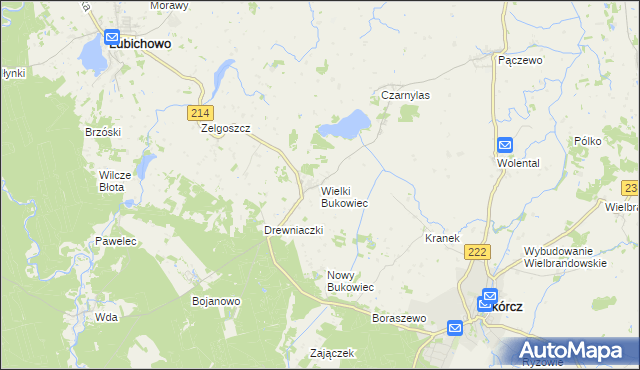 mapa Wielki Bukowiec, Wielki Bukowiec na mapie Targeo